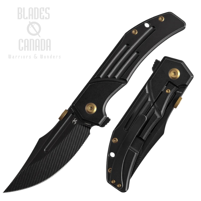 (image for) Kansept Orion Flipper Frame Lock Knife, S35VN Blackwash, Titanium Black, K1089A4
