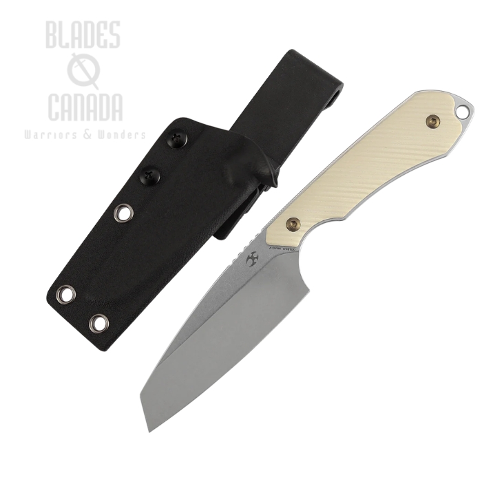 (image for) Kansept Valk Fixed Blade Knife, Nitro V Stonewash, G10 Ivory, Kydex Sheath, G019A3