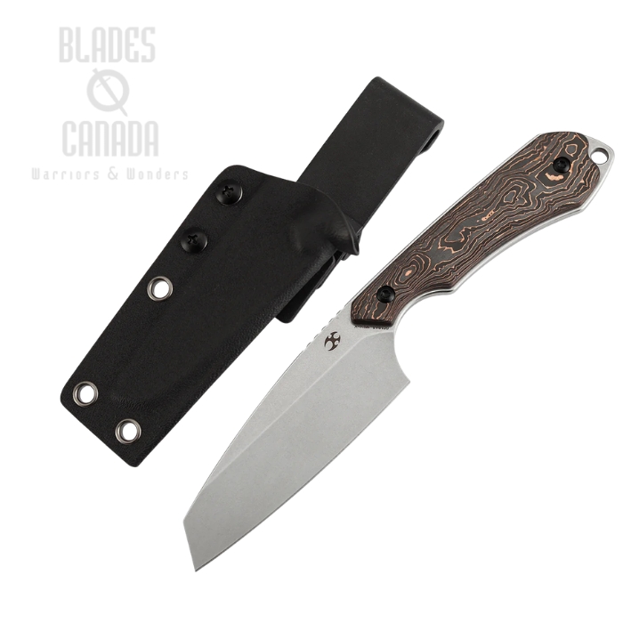 (image for) Kansept Valk Fixed Blade Knife, Nitro V Stonewash, Carbon Fiber Copper, Kydex Sheath, G019A5