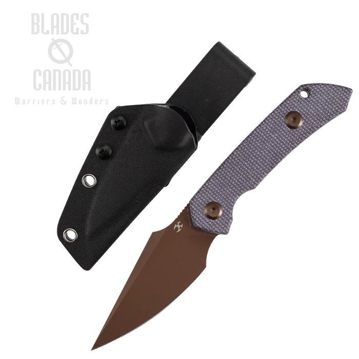 (image for) Kansept Fenrir Fixed Blade Knife, D2 Rose Gold, Micarta Purple, Kydex Sheath, G3034A5