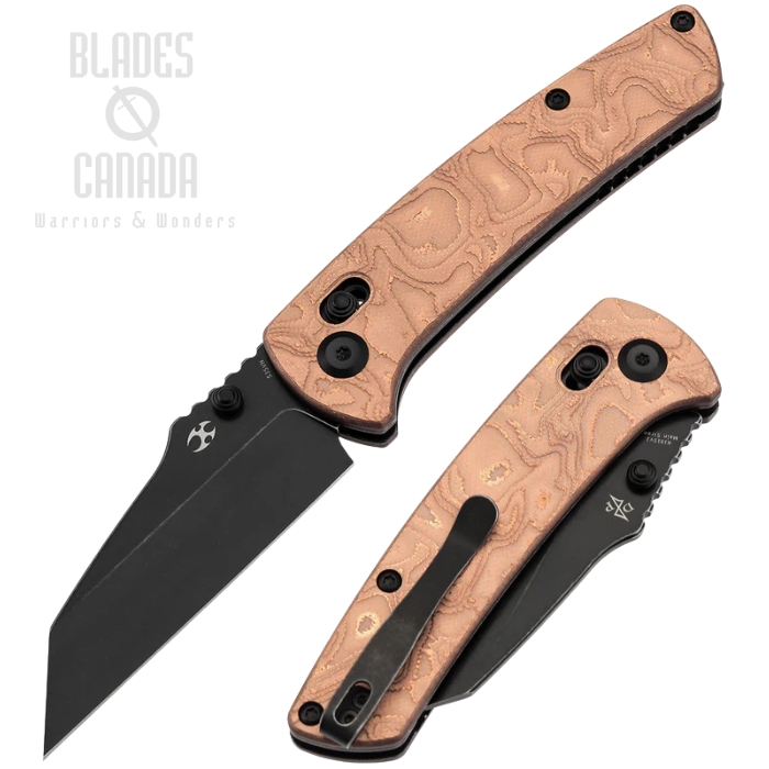 Kansept Main Street Crossbar Lock Folding Knife, S35VN Blackwash, G10 Copper, K1015V2