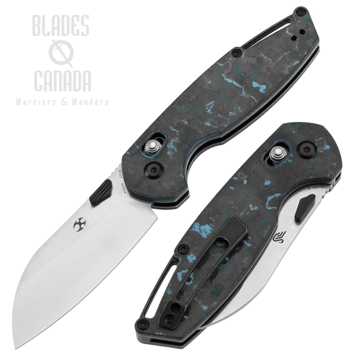 Kansept Model 6 Crossbar Lock Folding Knife, S35VN Satin, Carbon Fiber Arctic Storm, K1022V4