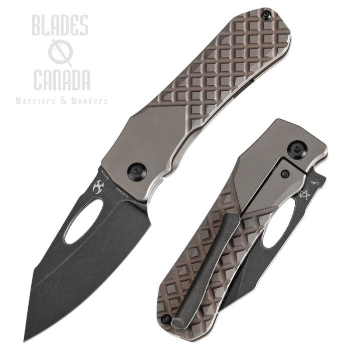 Kansept Loki Frame Lock Folding Knife, S35VN Blackwash, Titanium Bronze, K1058B4