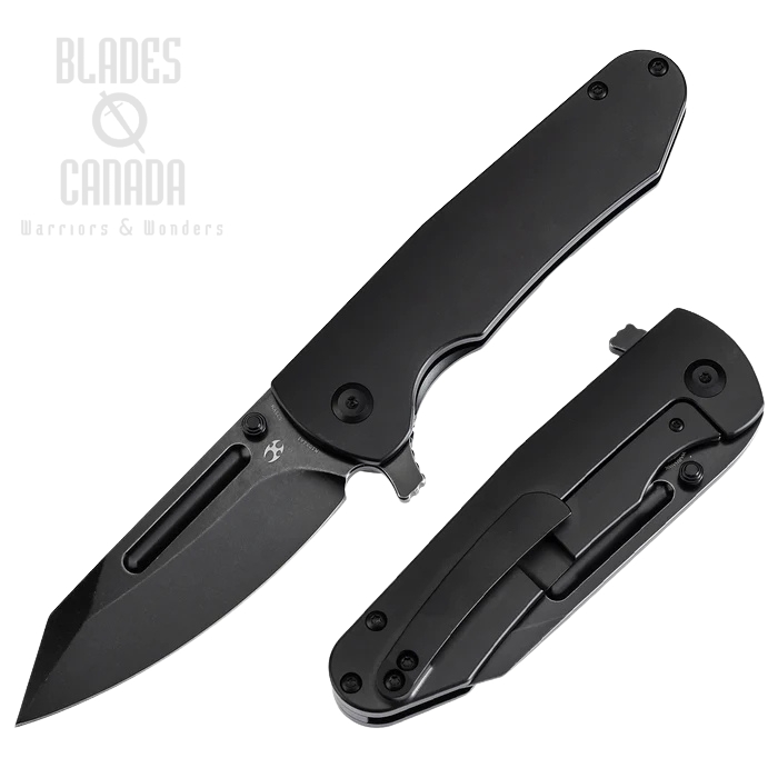 Kansept Superhawk Flipper Framelock Knife, S35VN Black, Titanium Black, K1084A1