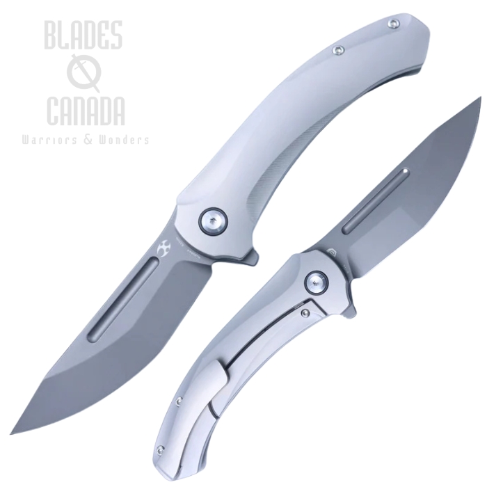 Kansept Hira Flipper Frame Lock Knife, S35VN Gray, Titanium Gray, K1090A4