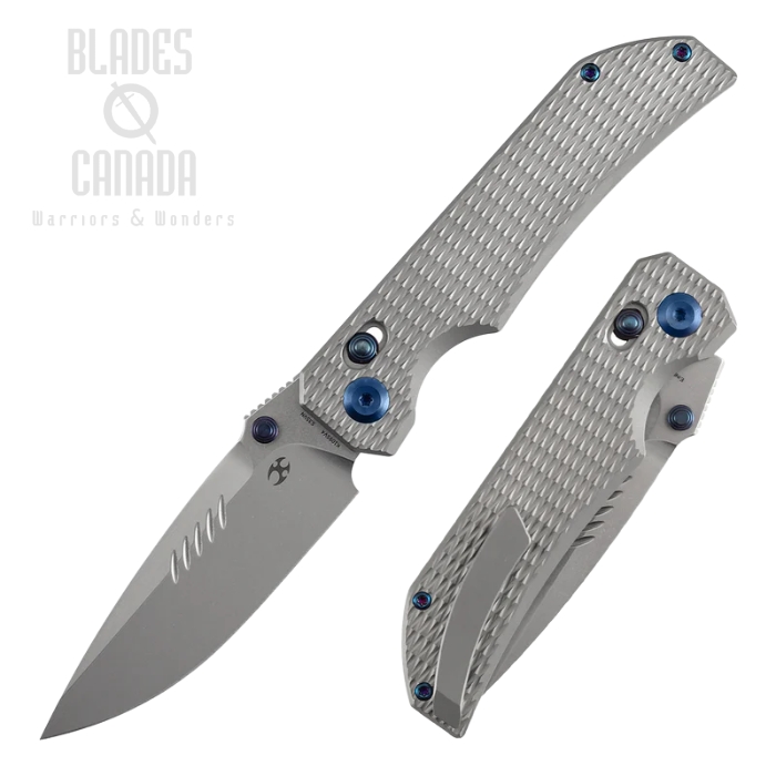 (image for) Kansept Eaglestrike Crossbar Lock Folding Knife, S35VN SW, Titanium Diamond Pattern, K1095V4
