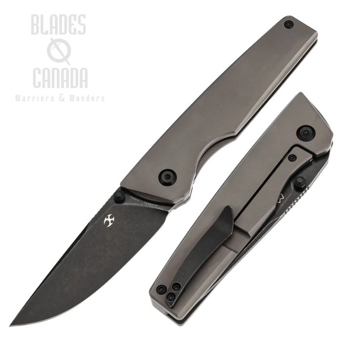 Kansept Chimera Frame Lock Folding Knife, S35VN Blackwash, Titanium Bronze, K1096A1