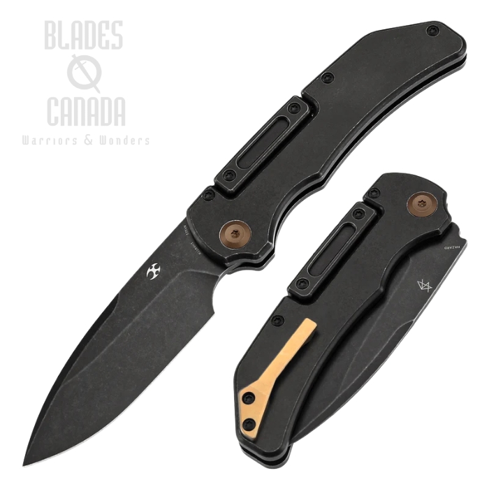 Kansept Hazard Bali Lock Folding Knife, S35VN Blackwash, Titanium Black, K1104H3