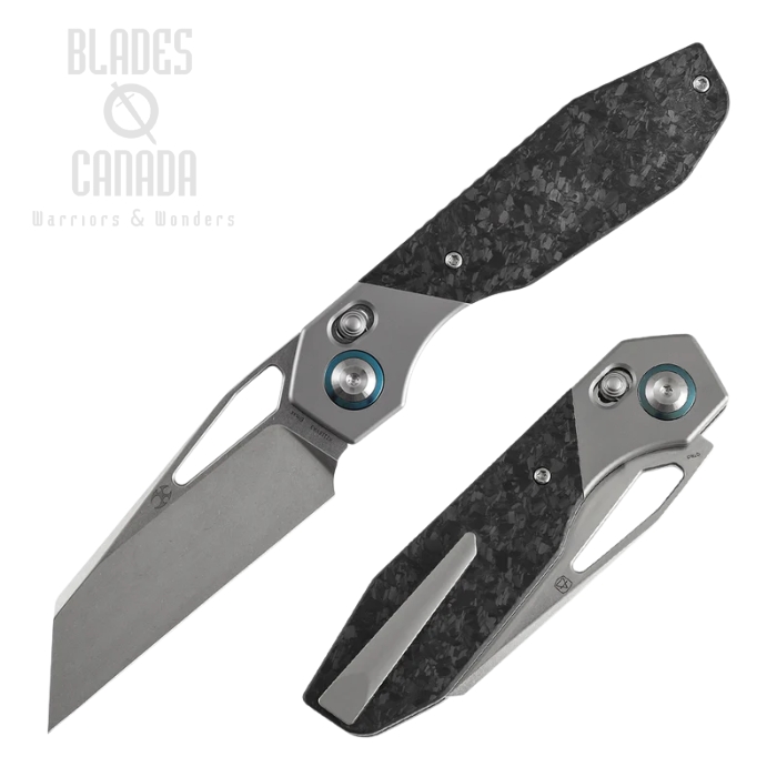 (image for) Kansept Qtro Crossbar Lock Folding Knife, Elmax SW, Titanium CF Shred, K1118VA3