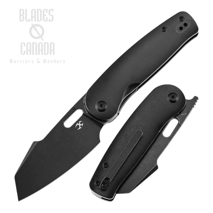 Kansept Orlok Flipper Folding Knife, S35VN Blackwash, Titanium Black, K2111A1