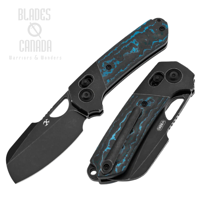 Kansept Nahual Crossbar Lock Folding Knife, Magnacut Black, Titanium Black, Fatcarbon Arctic Storm, K2125V4