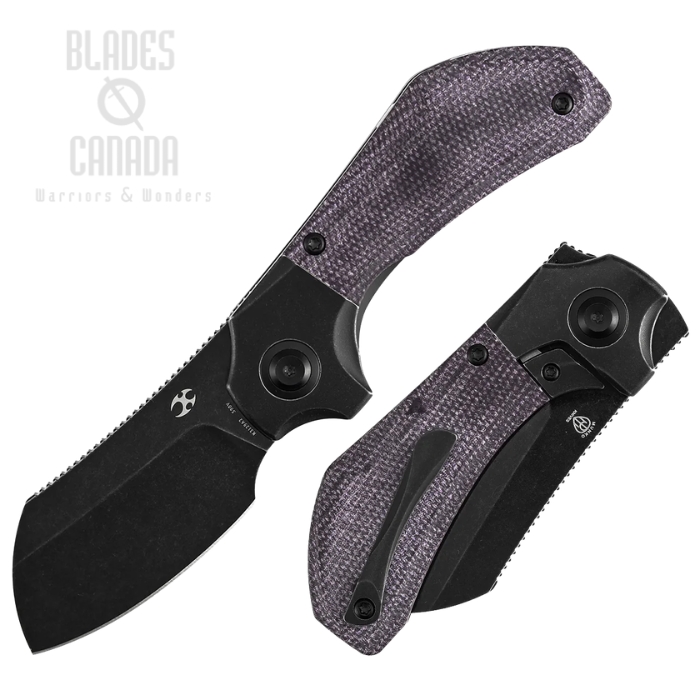 (image for) Kansept Pluto Flipper Bolster Lock Folding Knife, S90V Black, Micarta Purple, K3129A2
