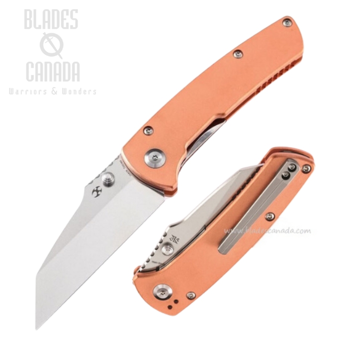 Kansept Main Street Folding Knife, CPM 154CM, Copper Handle, T1015B5