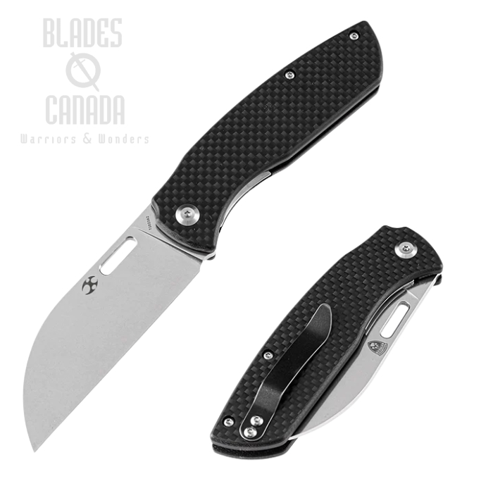 (image for) Kansept Convict Folding Knife, 154CM Stonewash, Carbon Fiber Black, T1023A2