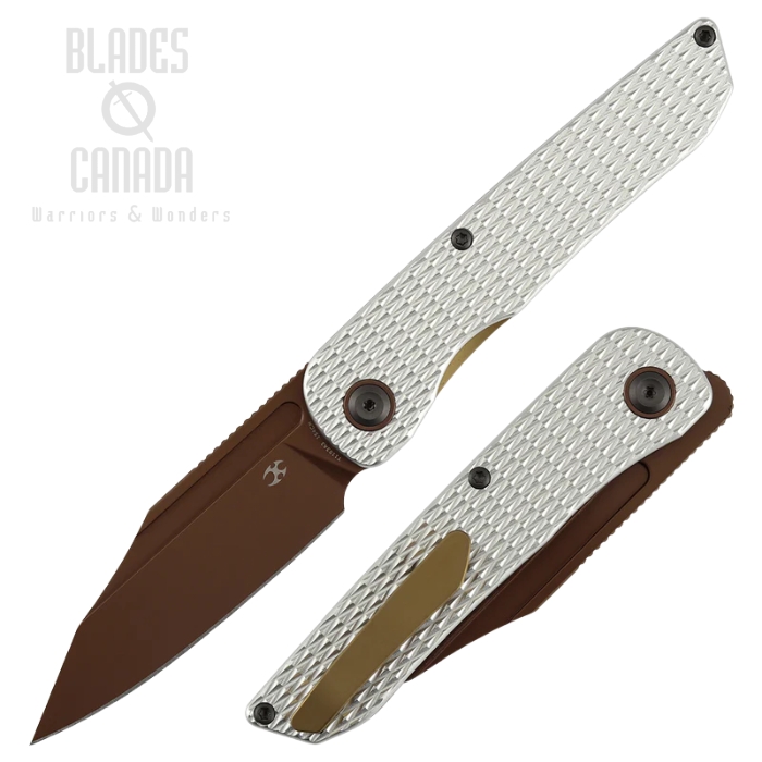 (image for) Kansept Nettle Front Flipper Folding Knife, 154CM Rose Gold, Aluminum White, T1103A3