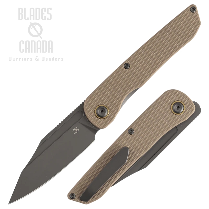 (image for) Kansept Nettle Front Flipper Folding Knife, 154CM Gray, G10 Light Sand, T1103A5