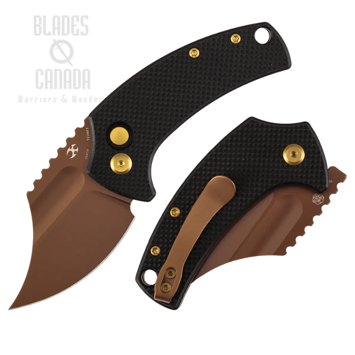 (image for) Kansept Wasp Front Flipper Button Lock Knife, 154CM Rose Gold, G10 Black, T2144F3