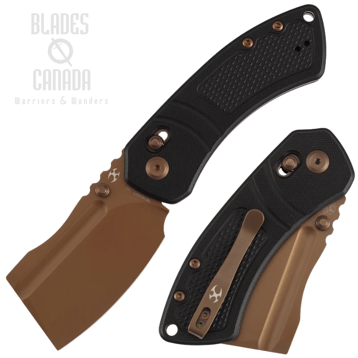 (image for) Kansept Korvid V Crossbar Lock Folding Knife, D2 Rose Gold, G10 Black, TE2030V1