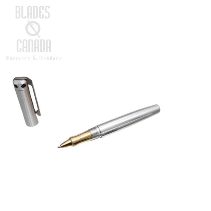 (image for) Karas Kustoms Ink Rollerball Aluminum - Silver Body/Brass Grip