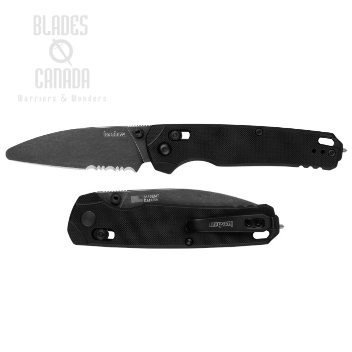 (image for) Kershaw Bel Air XL EMT Duralock Folding Knife, MagnaCut BlackWash, G10 Black, 6110EMT