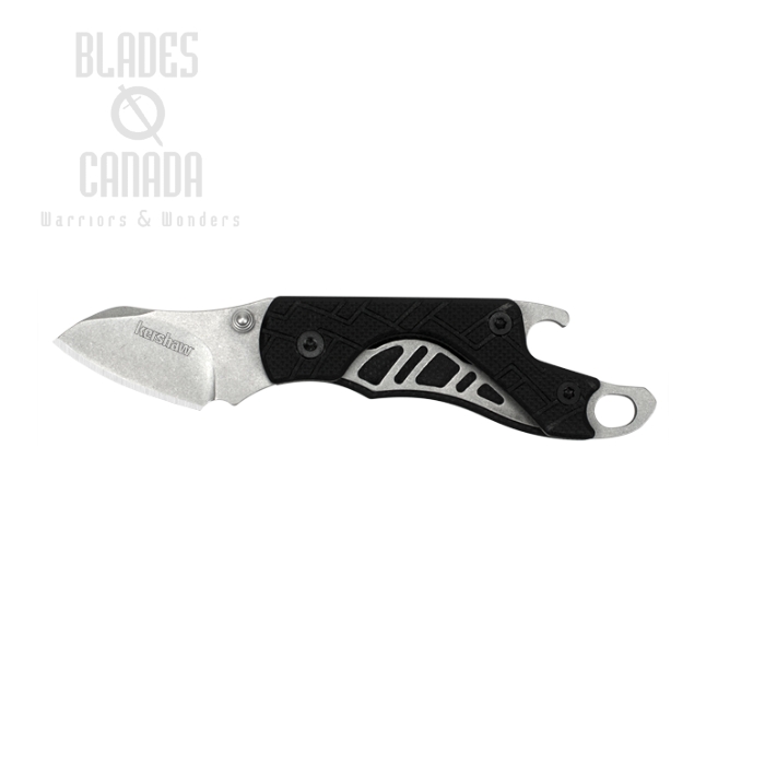Kershaw Cinder Folding Keychain Knife, Sheepsfoot Blade, GFN Black, 1025
