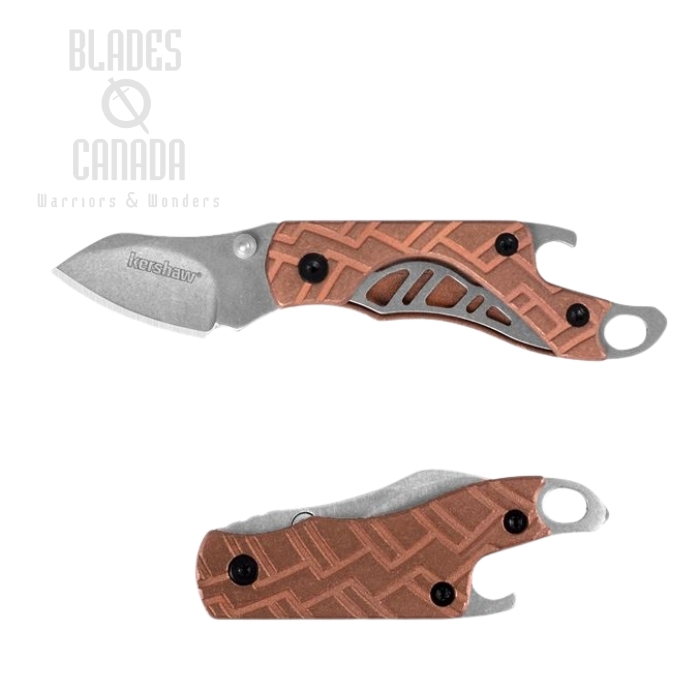 Kershaw Cinder Hinderer Keychain Folding Knife, Copper Handle, KE-1025CU