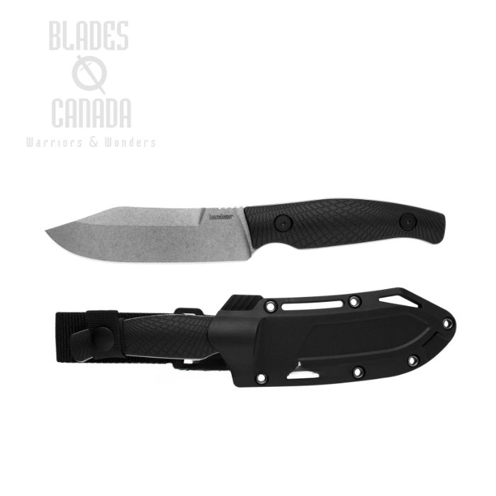 Kershaw Camp 5 Fixed Blade Knife, D2 Steel, GFN Black, Nylon Sheath, KE-1083