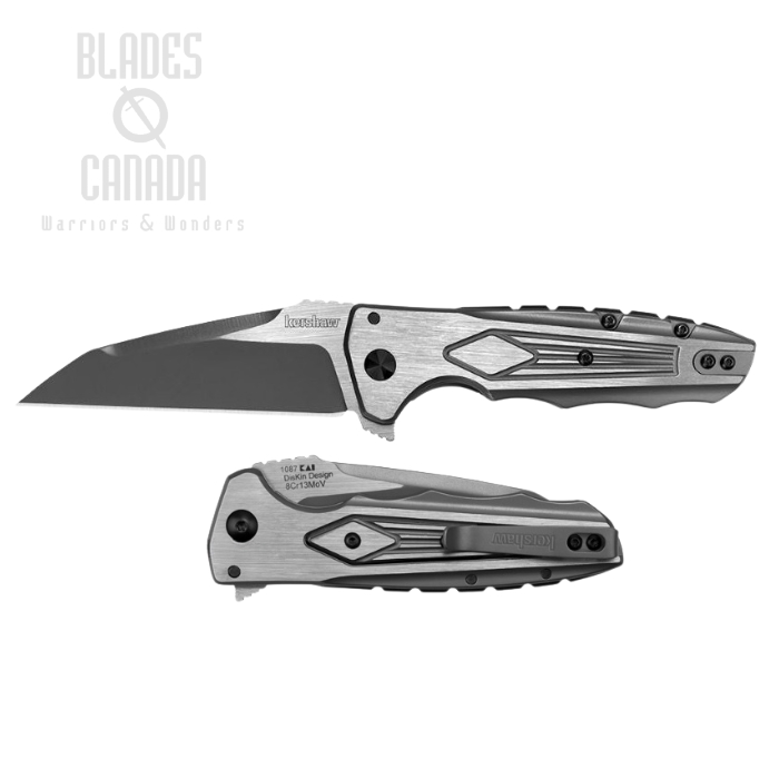 Kershaw Deadline Flipper Framelock Knife, Two-Tone Wharncliffe, Stainless Handle, KE-1087
