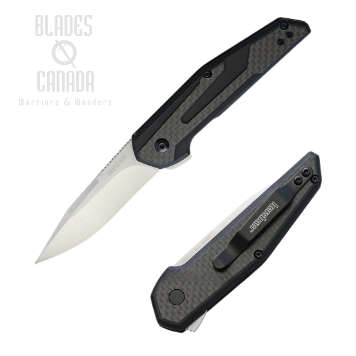 Kershaw Fraxion Flipper Folding Knife, G10 Black/Carbon Fiber, KE-1160SAT
