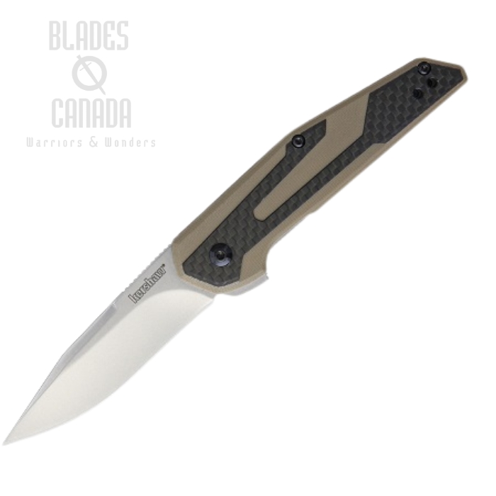 Kershaw Fraxion Flipper Folding Knife, G10 Tan/Carbon Fiber, KE-1160TAN