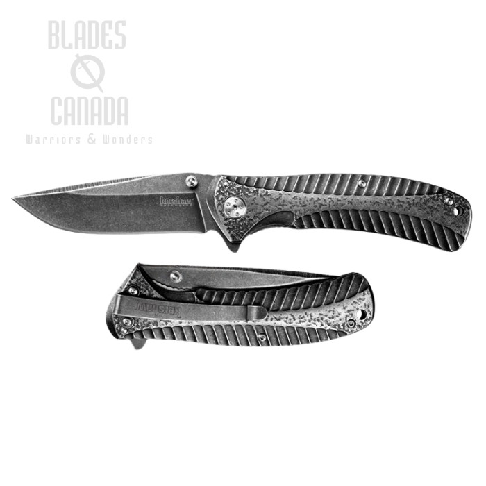 Kershaw Starter Flipper Framelock Knife, Assisted Opening, Stainless Handle, KE-1301BW