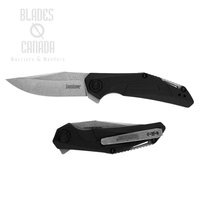 Kershaw Camshaft Flipper Folding Knife, Assisted Opening, GFN Black, KE-1370