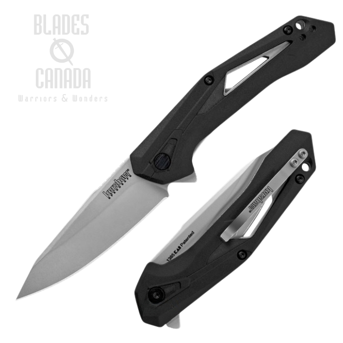 Kershaw Airlock Flipper Folding Knife, GFN Black, Assisted Opening, KE-1385