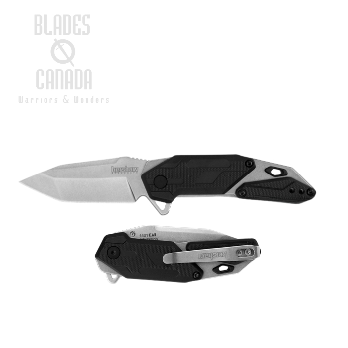 Kershaw Jetpack Flipper Folding Knife, Assisted Opening, Steel/GFN, KE-1401