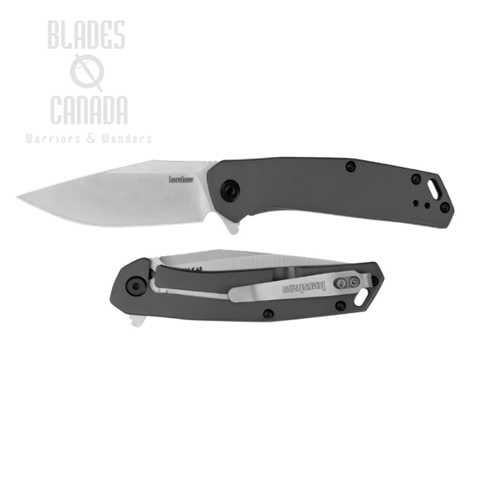 Kershaw Align Flipper Framelock Knife, Assisted Opening, Gray PVD Blade, Steel Handle, KE-1405