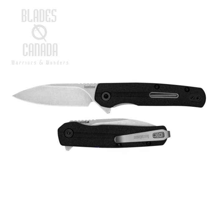 Kershaw Korra Flipper Folding Knife, Assisted Opening, SW Blade, GFN Black Handle, KE-1409