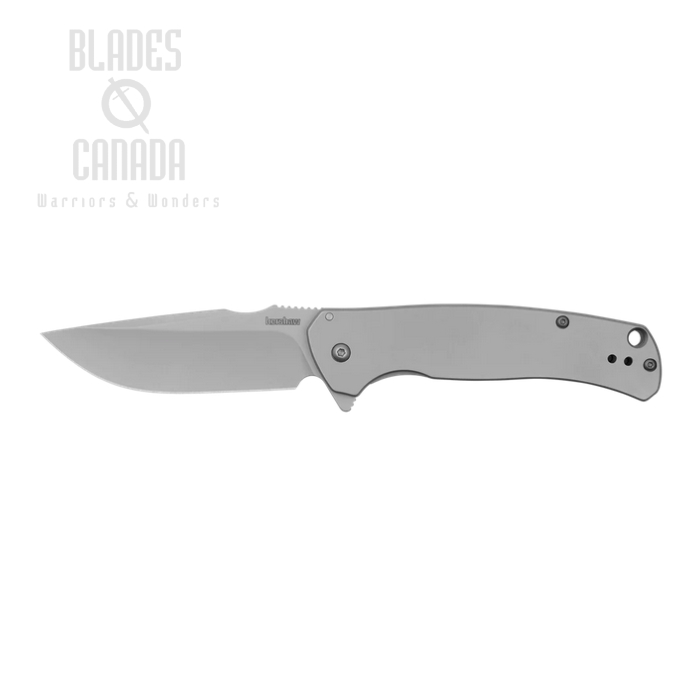 Kershaw Scour Flipper Framelock Knife, Assisted Opening, Stainless Steel Bead-Blasted, KE-1416