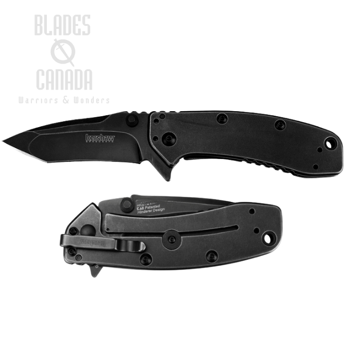 Kershaw Hinderer Cryo II Flipper Folding Knife, Assisted Opening, 410 Stainless Handle, K1556TBW