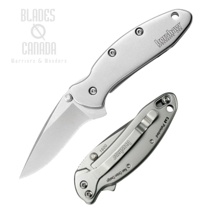 Kershaw Chive Flipper Framelock Knife, Assisted Opening, 420HC, Stainless Handle, K1600