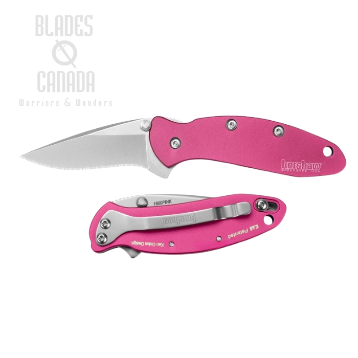 Kershaw Chive Flipper Folding Knife, Assisted Opening, 420HC, Titanium Pink, K1600PINK