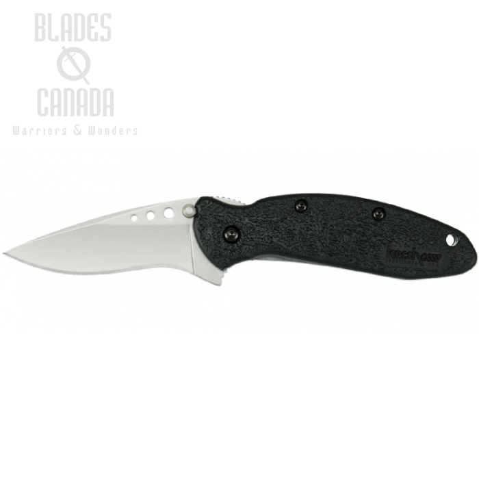 Kershaw Scallion Flipper Folding Knife, Assisted Opening, 420HC, GFN Black, K1620