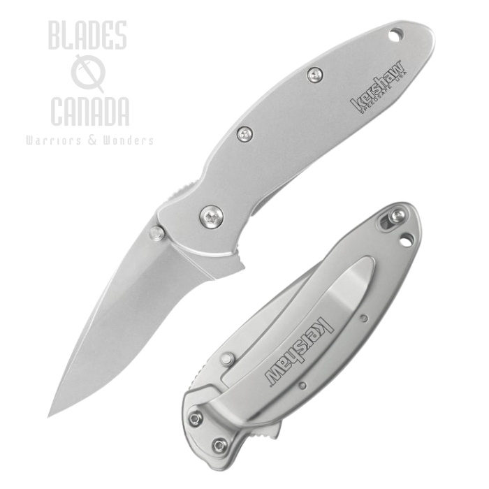 Kershaw Scallion Flipper FrameLock Knife, Assisted Opening, 420HC, Stainless Handle, K1620FL