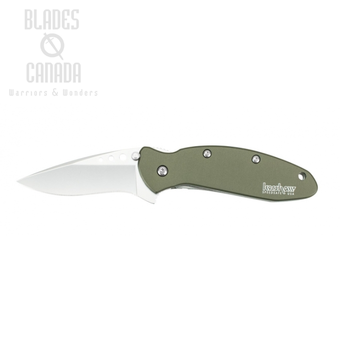 Kershaw Scallion Flipper Folding Knife, Assisted Opening, 420HC, Aluminum OD, K1620OL