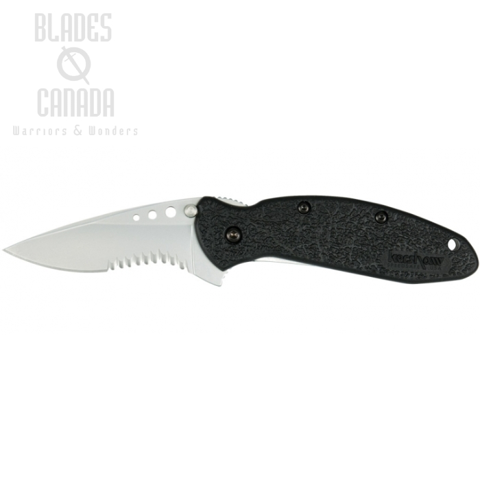 Kershaw Scallion Flipper Folding Knife, Assisted Opening, 420HC, GFN Black, K1620ST
