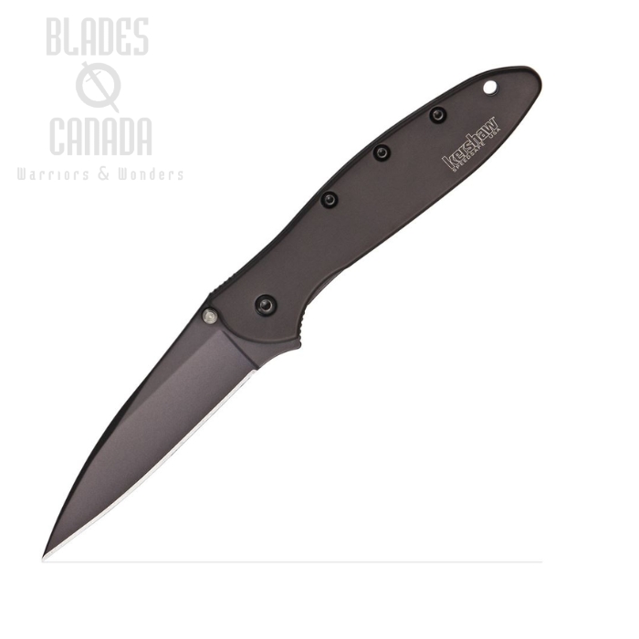 Kershaw Leek Flipper Framelock Knife, Assisted Opening, 14C28N Sandvik, Stainless Brown Handle, K1660BRN
