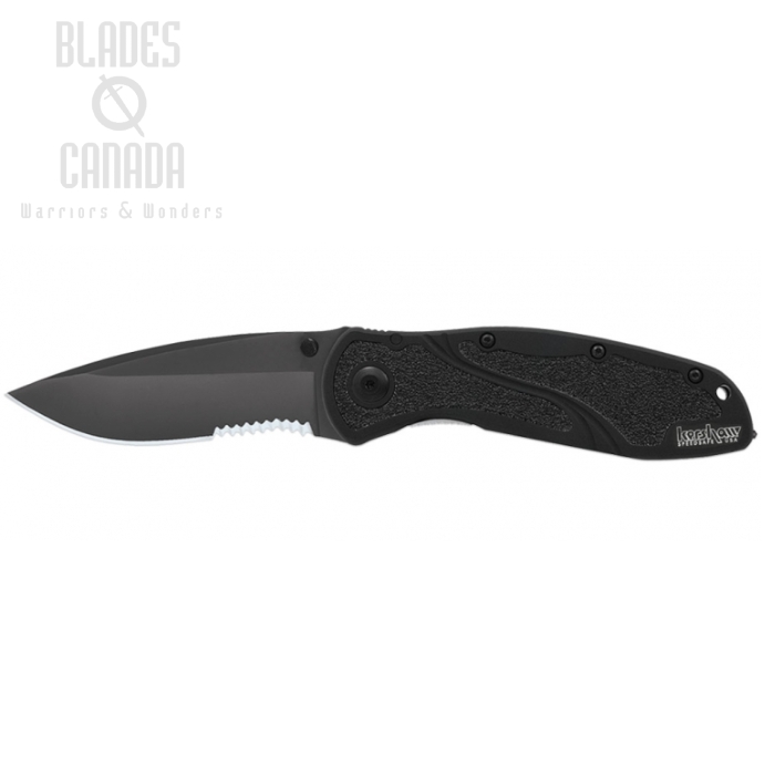 Kershaw Blur Folding Knife, 14C28N Sandvik w/ Glassbreaker, Assisted Opening, K1670GBBLKST