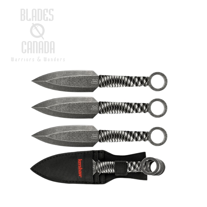 Kershaw Ion Three Pack Throwing Knives, Nylon Sheath, K1747BW