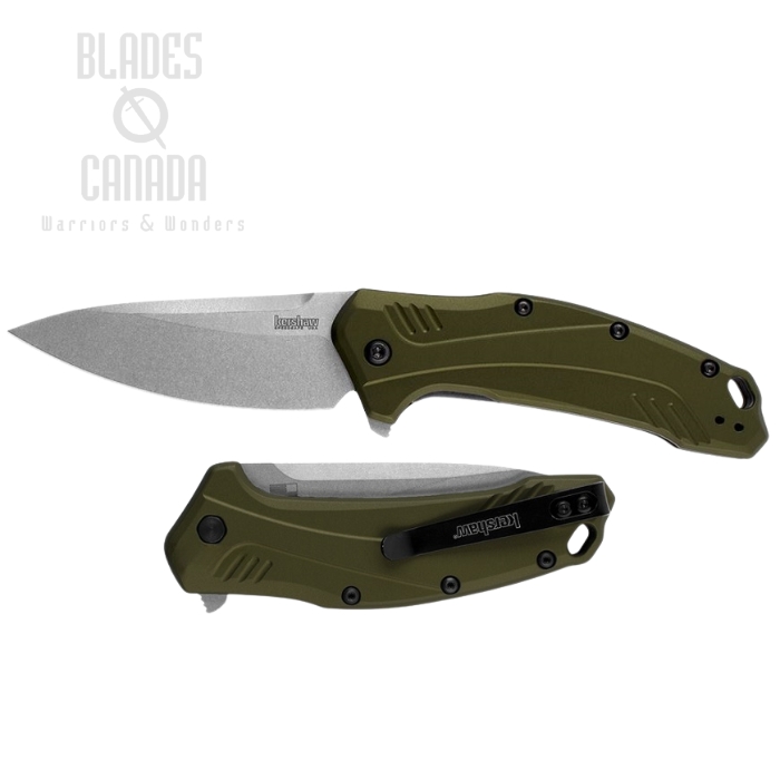 Kershaw Link Flipper Folding Knife, Assisted Opening, CPM 20CV, Aluminum OD, K1776OLSW
