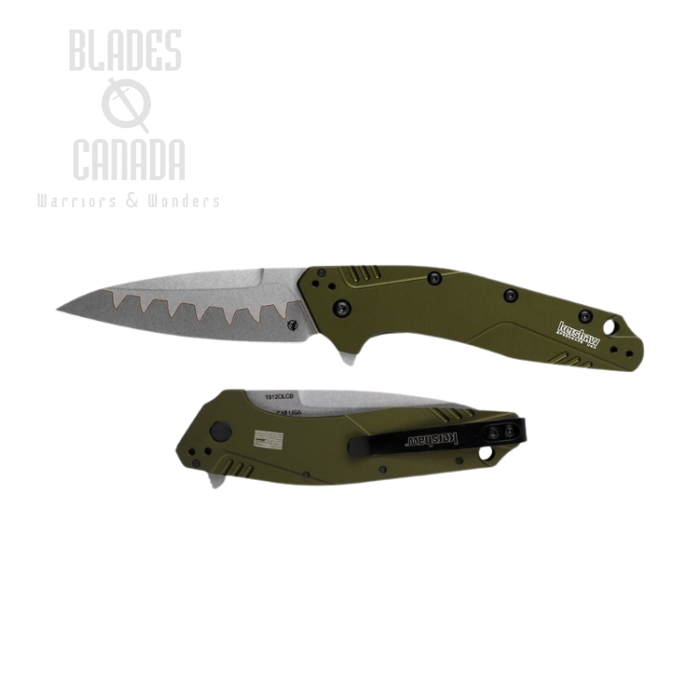 Kershaw Dividend Flipper Folding Knife, Assisted Opening, CPM D2/N690 Steel, Aluminum OD, K1812OLCB