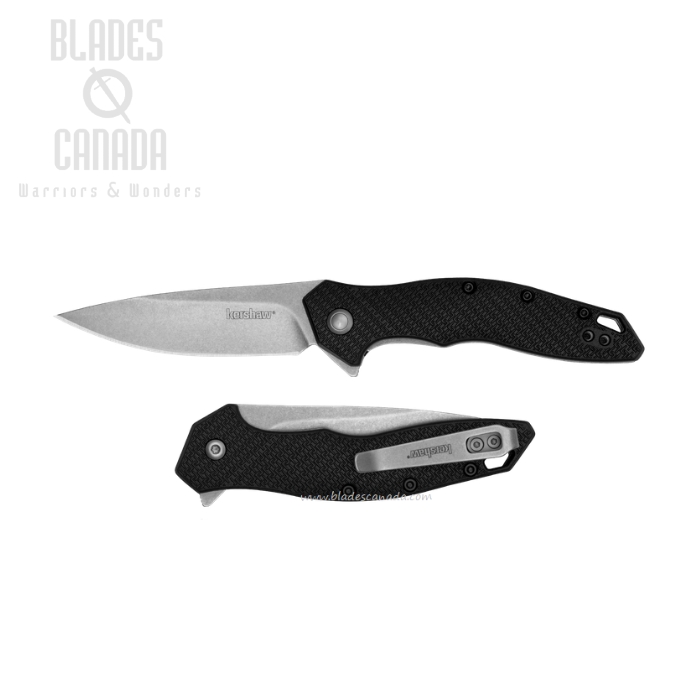 Kershaw Shoreline Flipper Folding Knife, Assisted Opening, SW Blade, GFN Black, K1845